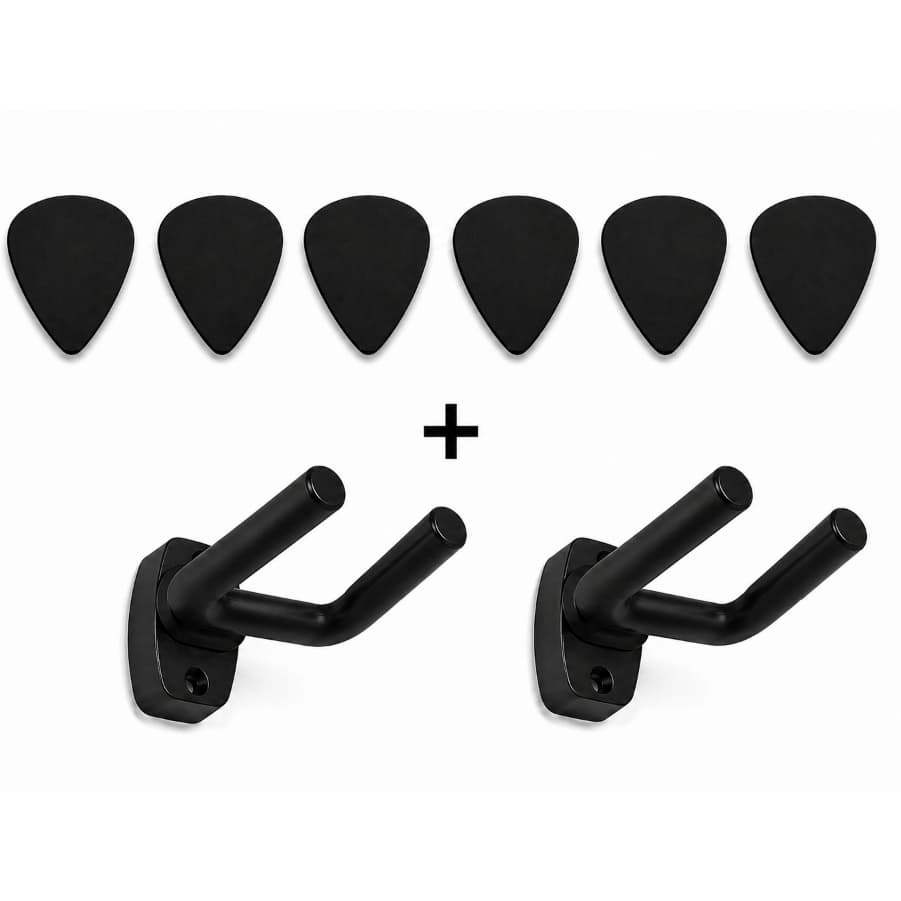 Kit C/ 02 Suporte Violão Guitarra Ajustável Emborrachado Importado + 6 Palhetas