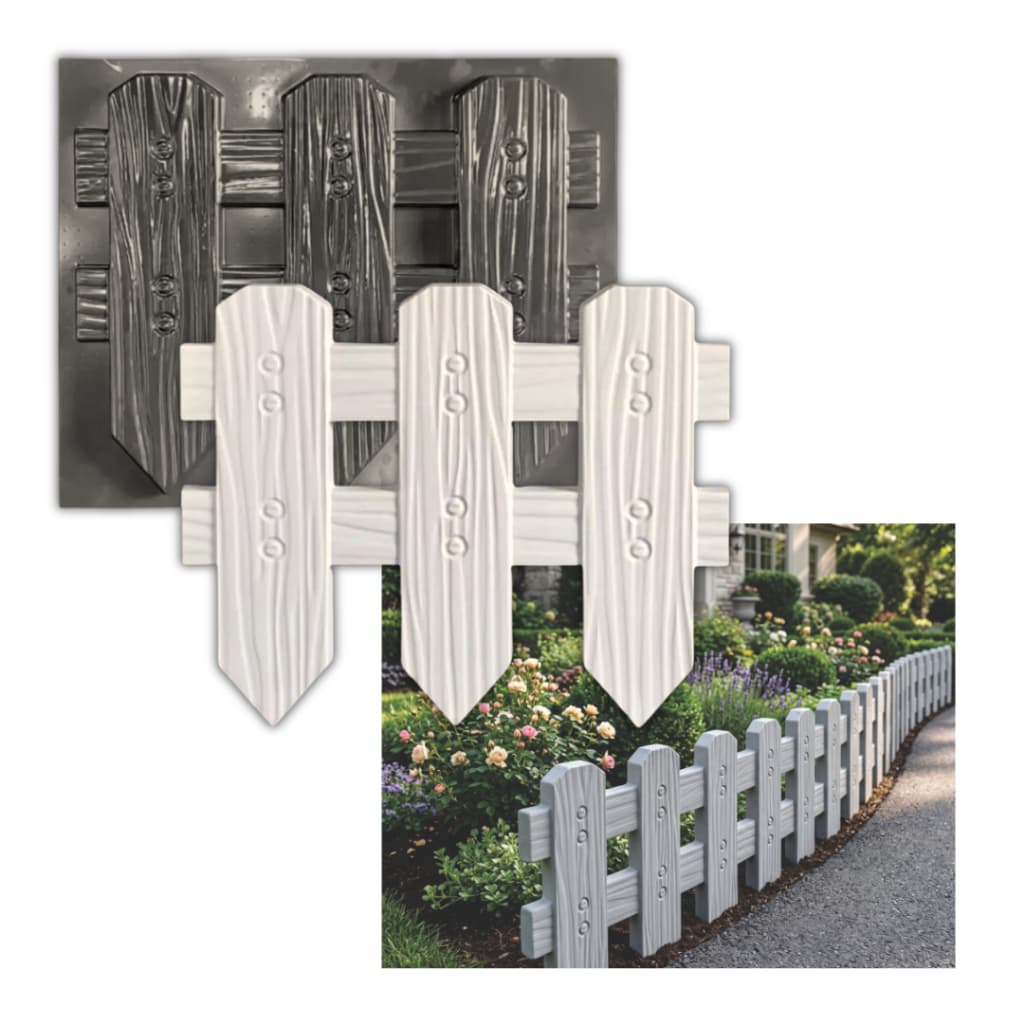 Forma Para Guia De Jardim Cerca Imitação Madeira Cimento