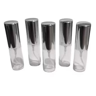 10 frasco vidro 5ml com borrifador luxo PRATA  para perfume