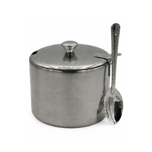 Açucareiro Inox com Colher – Elegante, Resistente e Ideal para sua Cozinha