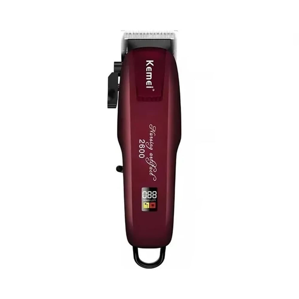 Maquina De Corte Profissional Kemei Km Pg2600 Com Visor Bordô