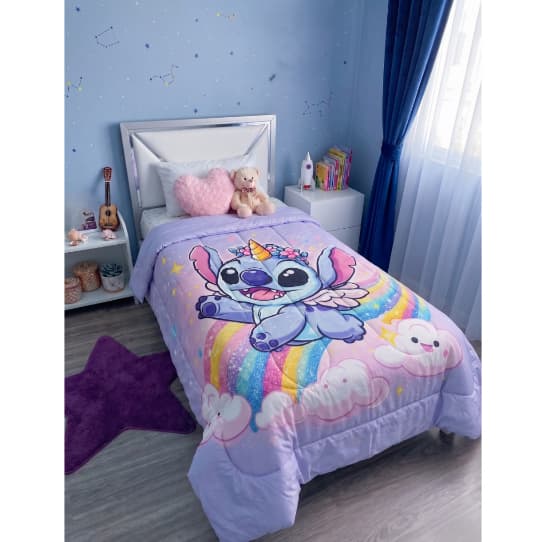 Edredom Stitch Solteiro Infantil – Personagem Macio e Estampas Variadas