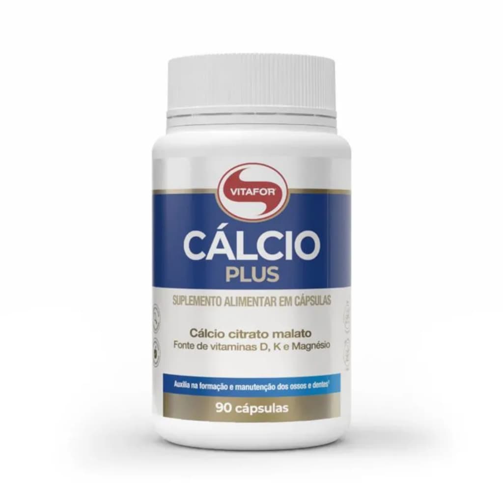 Cálcio Para Mulheres 50+ Ossos Músculos D3 K2 Magnésio Vitafor 90 Cápsulas