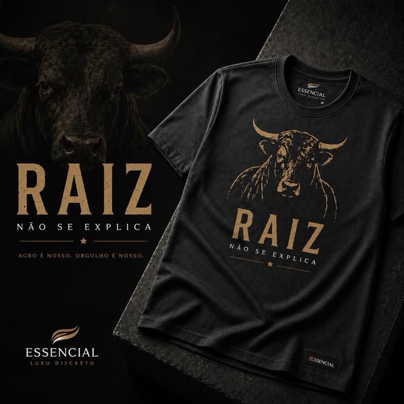 Camiseta Agro Masculina Premium Raiz Não Se Explica Boi Country 100% Algodão Confortável Estilo Fazenda Luxo