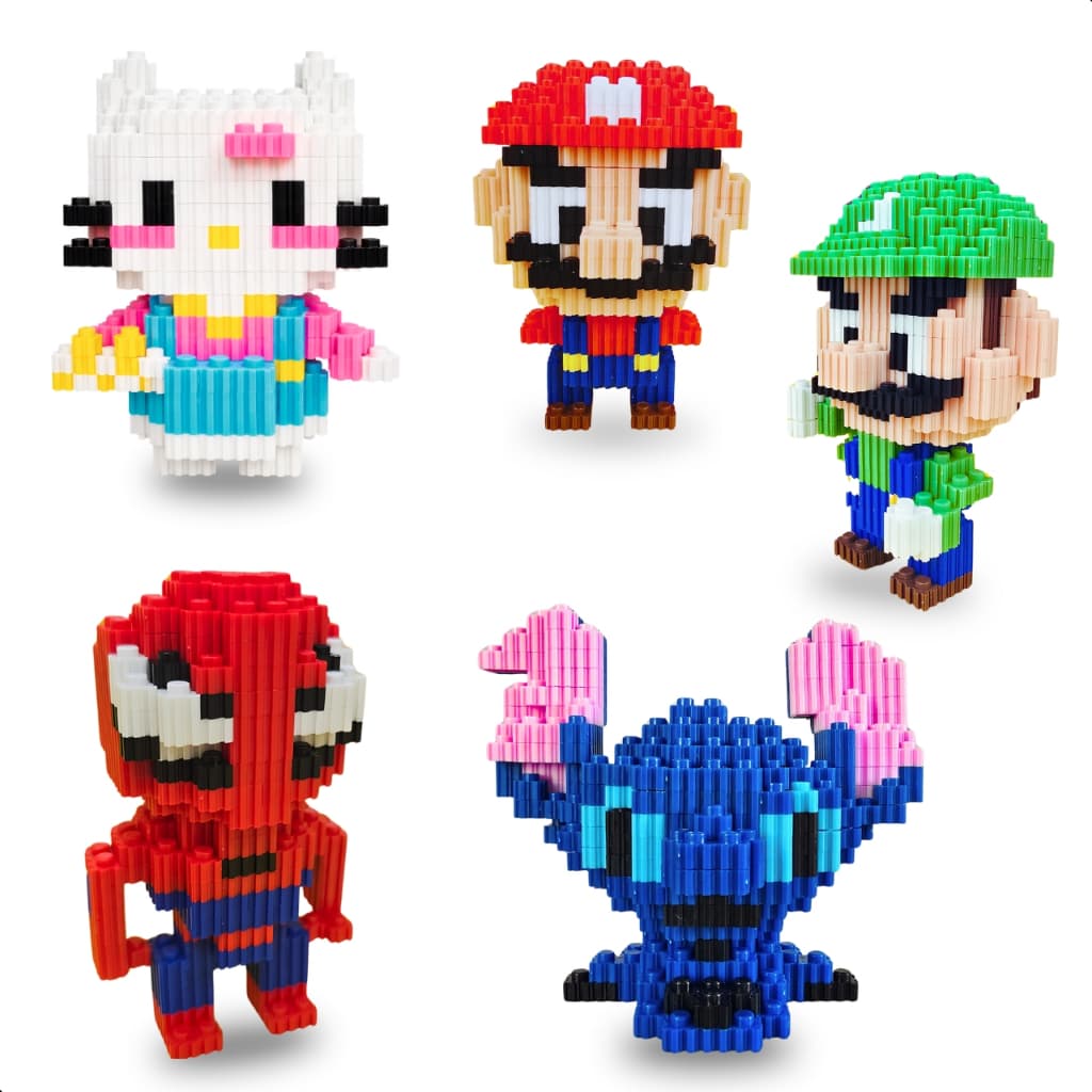 Mini Blocos de montar Educativos Desenho Animado Brinquedo infantil Quebra-Cabeça Colecionaveis