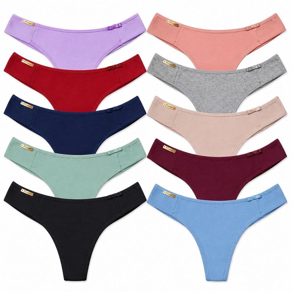 Kit 10 Calcinhas Jade em Algodão Fio Duplo Lateral Dobrada Lacinho Empina Bumbum