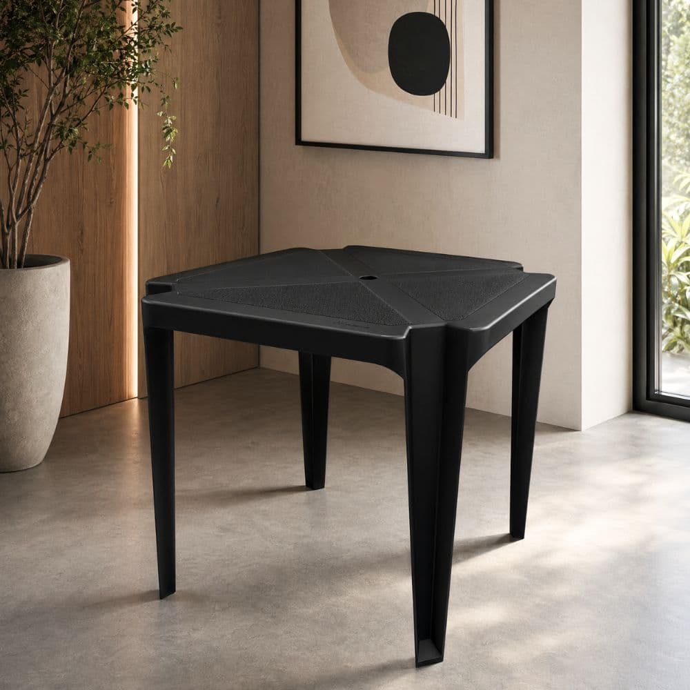 Mesa Monobloco Plastico Reforçado Mesa Preta Ideal Para Area Externa e Interna