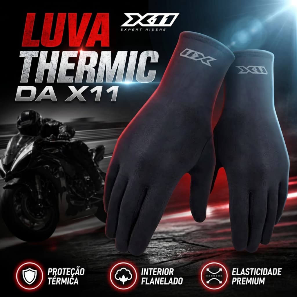 Luva Termica X11 - Thermic - Segunda Pele - Moto/Motociclista