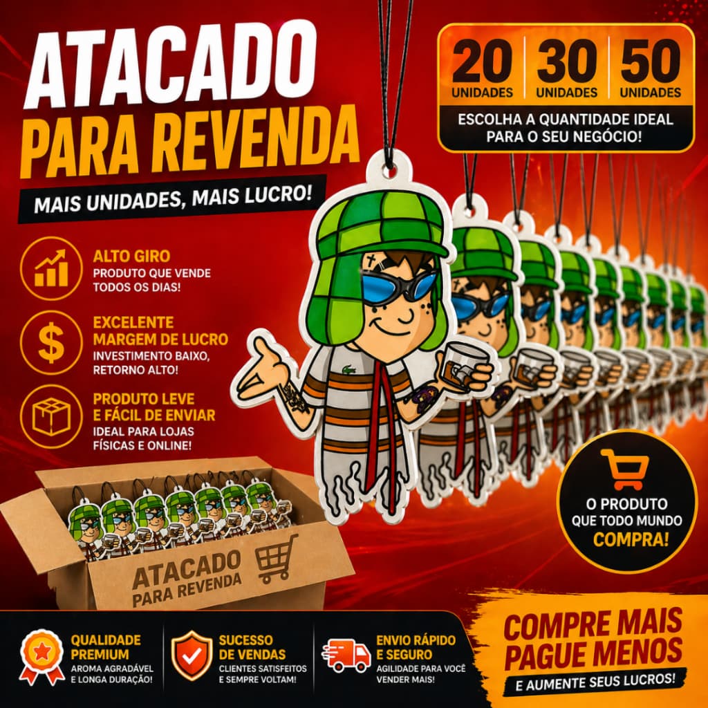 Cheirinho para Carro Atacado 20/30/50 Unidades | Ideal para Revenda ou Brindes | Alto Giro