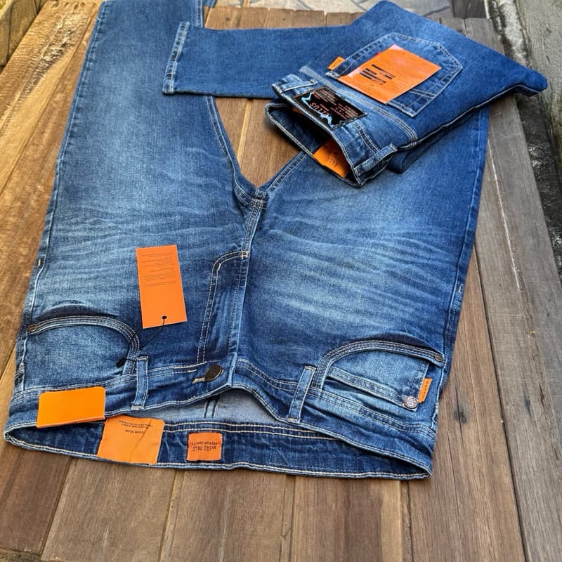 Calça Jeans Masculina Premium Com Elastano Tecido Grosso