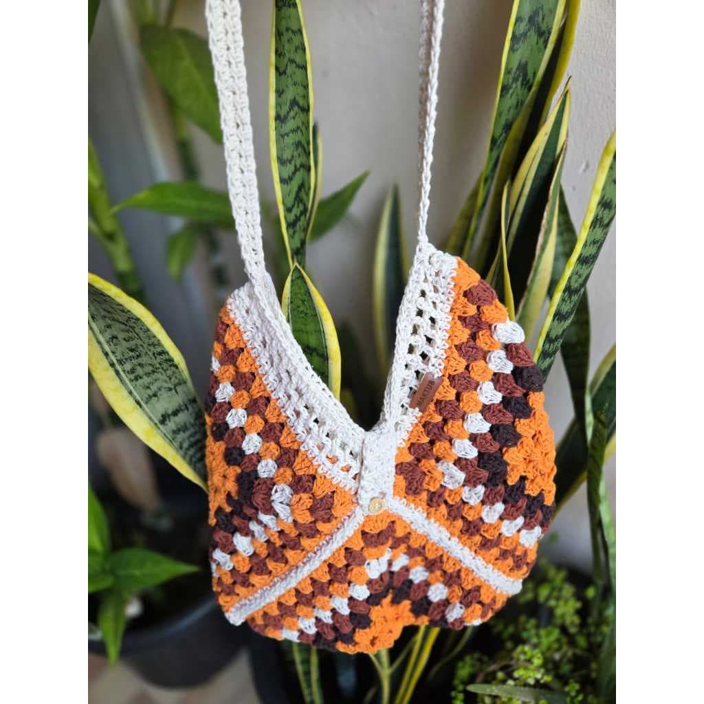 Bolsa Aurora Colorida Bolsa de Crochê Bolsa de Praia em Crochet