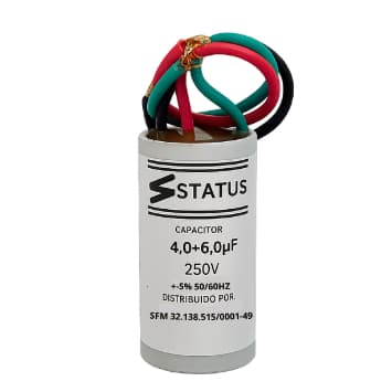 CAPACITOR COM 3 FIOS 4+6UF EM 250V