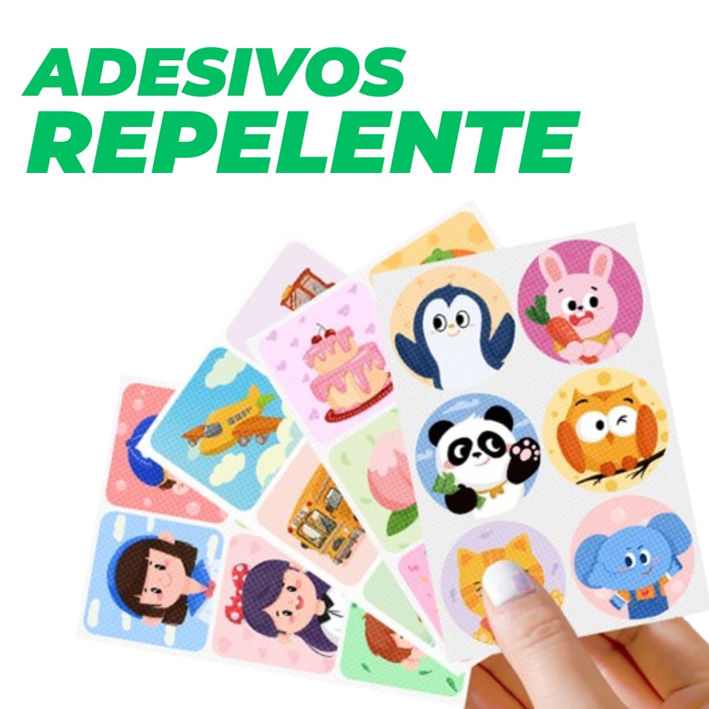 Adesivos Repelentes Natural Infantil Com Citronela - Kit com 36 unidades.
