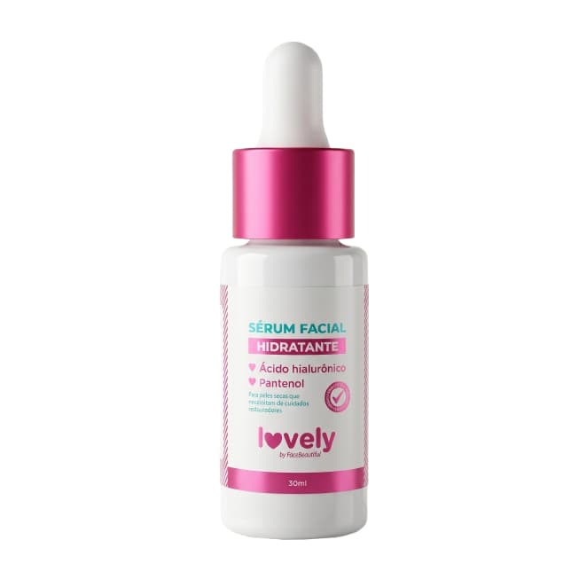 Sérum Hidratante Facial Lovely 30ml Face Beautiful Sérum Pele antioleosidade Pele Macia + Brinde Máscara Colágeno