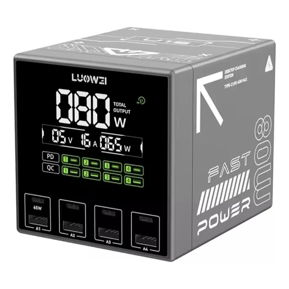 Carregador Usb Usb-c Fast Rápido Luowei 80w 8 Portas Bivolt