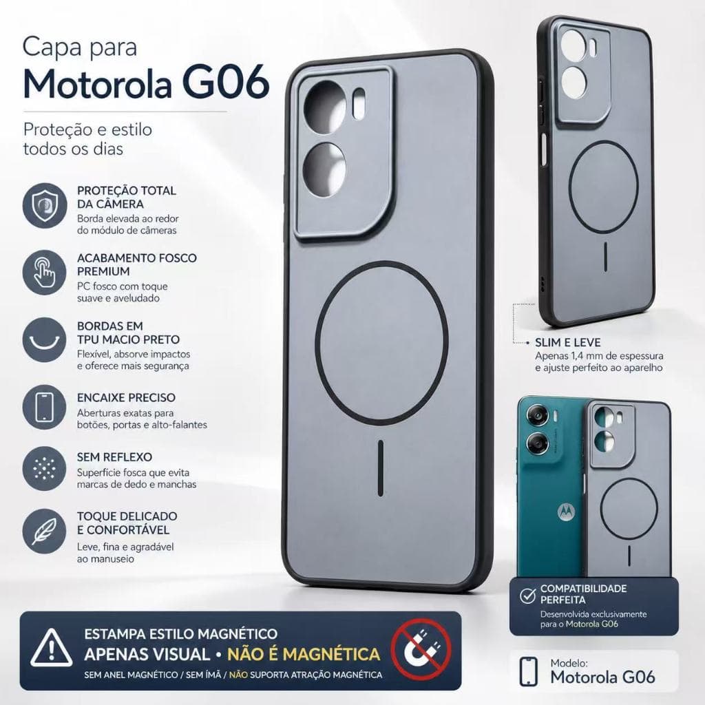 Capa Capinha P/motorola G06 Silicone Bicolor Fosca