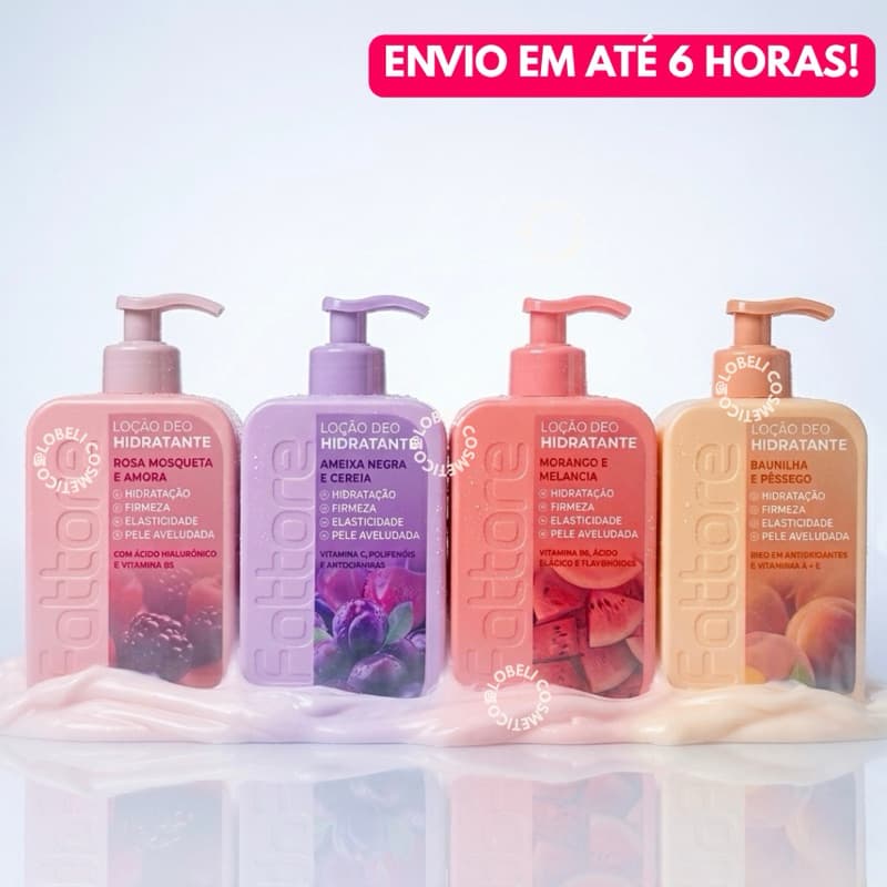 Loção Deo Hidratante Fattore  400ml Hidratação, firmeza, elasticidade e pele aveludada