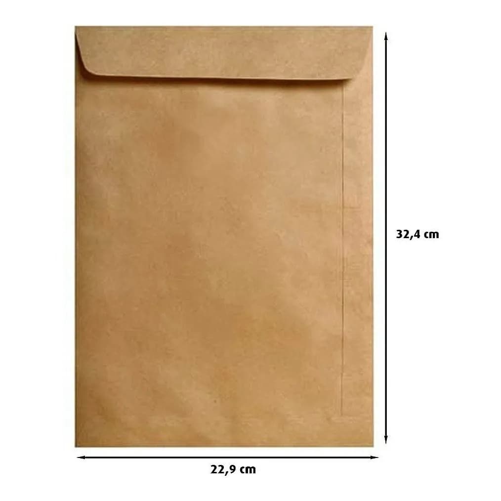 Envelope Saco 229x324 Kraft Natural com 100 Unidades