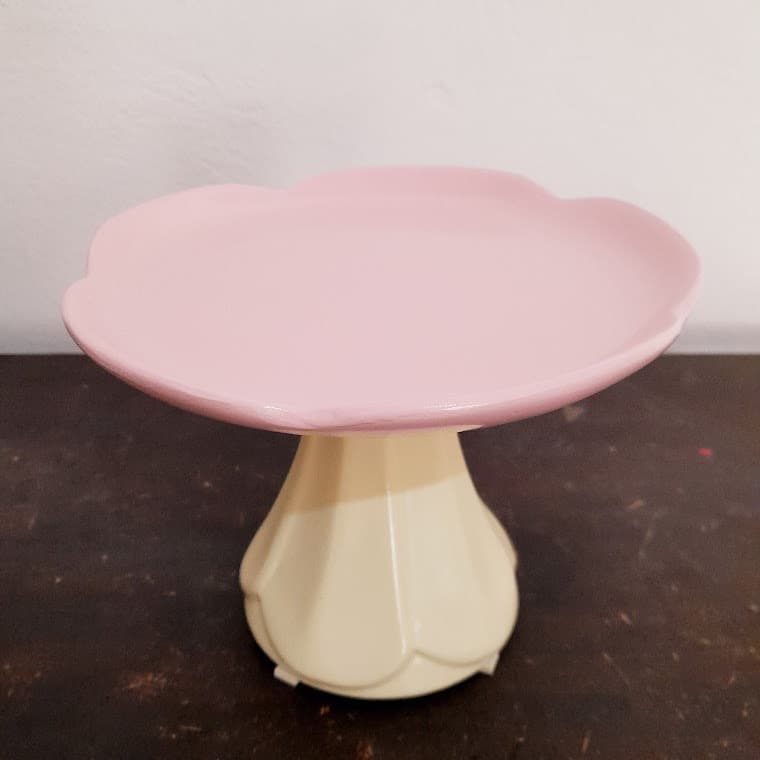 Bandeja boleira flor pequena porta doce doceira ceramica decoração festa aniversário