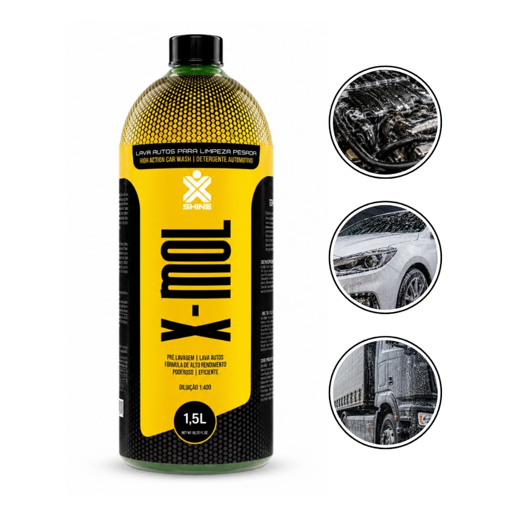 Shampoo Detergente Automotivo Limpeza Pesada Carro Concentrado X-Mol 1,5L Desengraxante Profissional