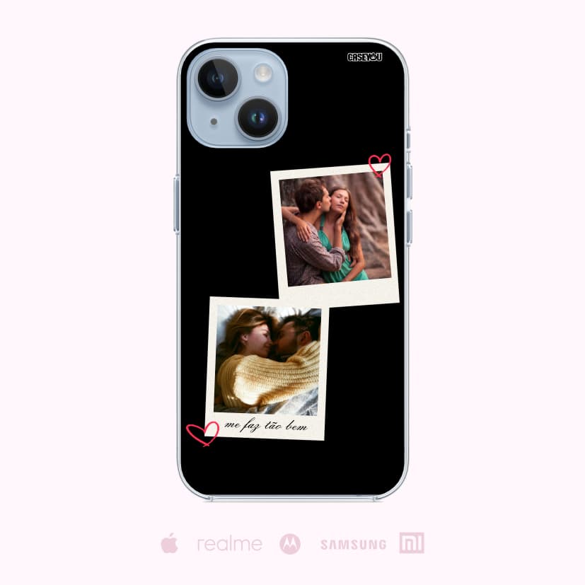 Capinha Celular Personalizada Polaroid com 2 fotos Alta qualidade