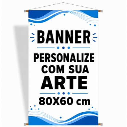 Banner Personalizado Foto Sua Arte 80x60  Vertical Lona Prova D'Água