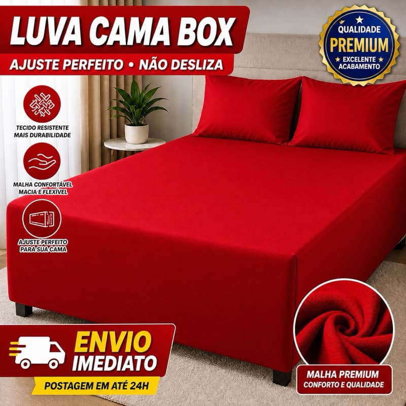 Kit Capa Luva de Cama Casal Box Malha Gel 3 Peças – Protetor para colchão, Toque Macio e Confortável + 2 FRONHAS  GRÀTIS