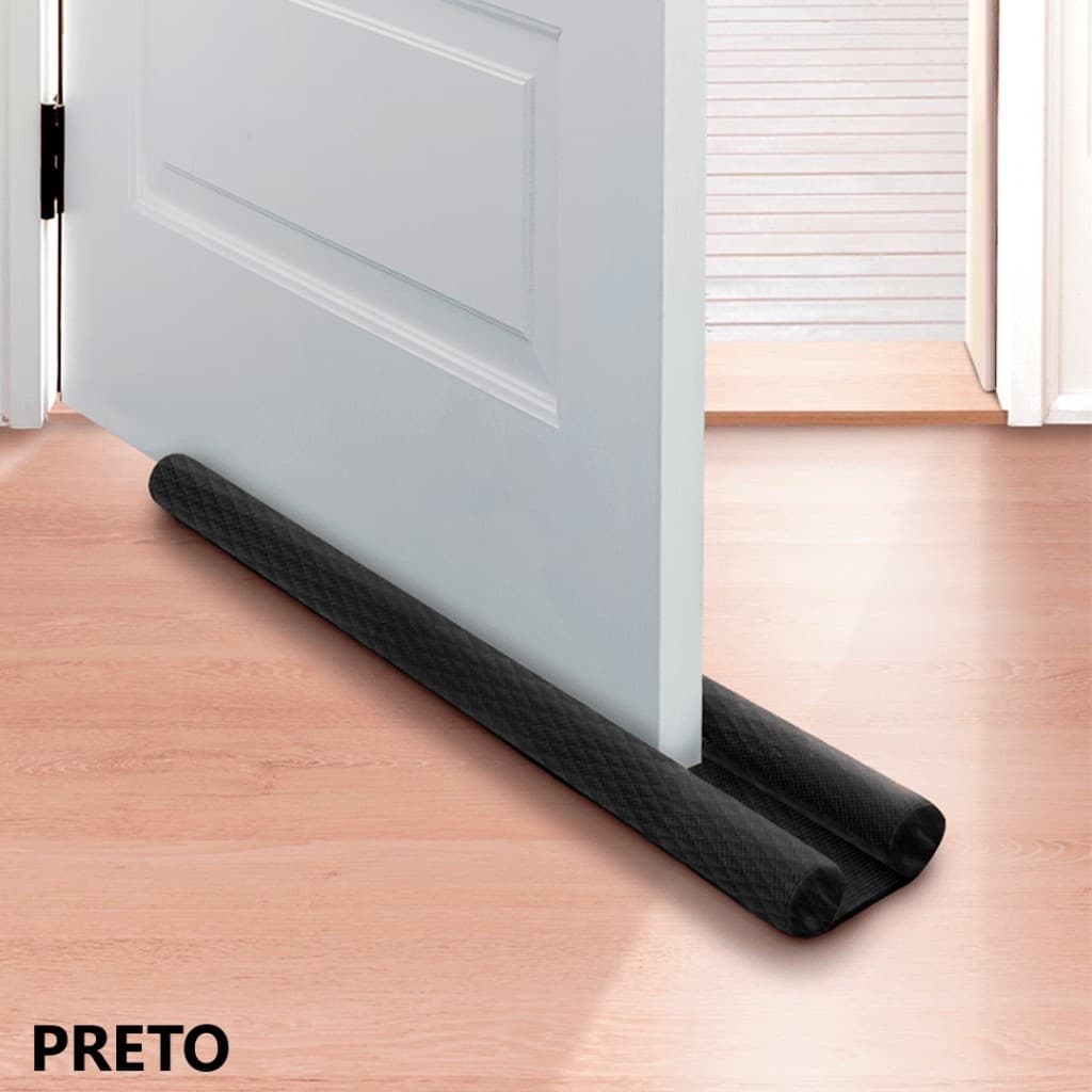 Protetor Veda Porta Rolinho Duplo - Tecido Matelado 80cm - Vedação Contra Insetos e Poeira