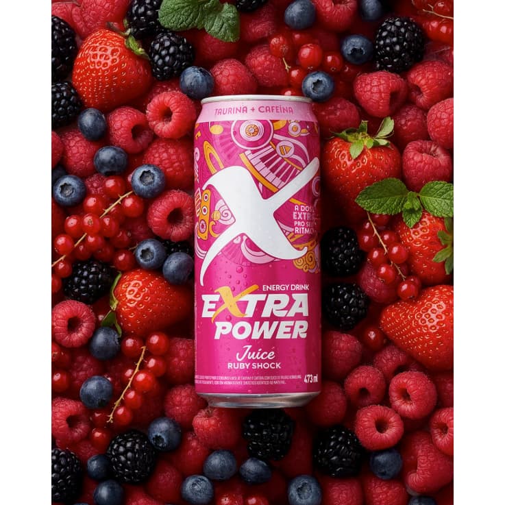 Energético Extra Power Ruby Shock 270ml – Fardo com 6 Unidades