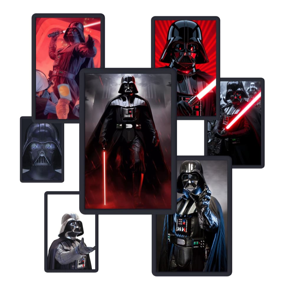 Quadros Star Wars PARTE 4 Darth Vader Com moldura 30X20cm para decoração e coleção