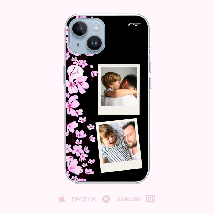 Capinha Celular Personalizada Polaroid Flor de Cerejeira Sakura Alta Qualidade