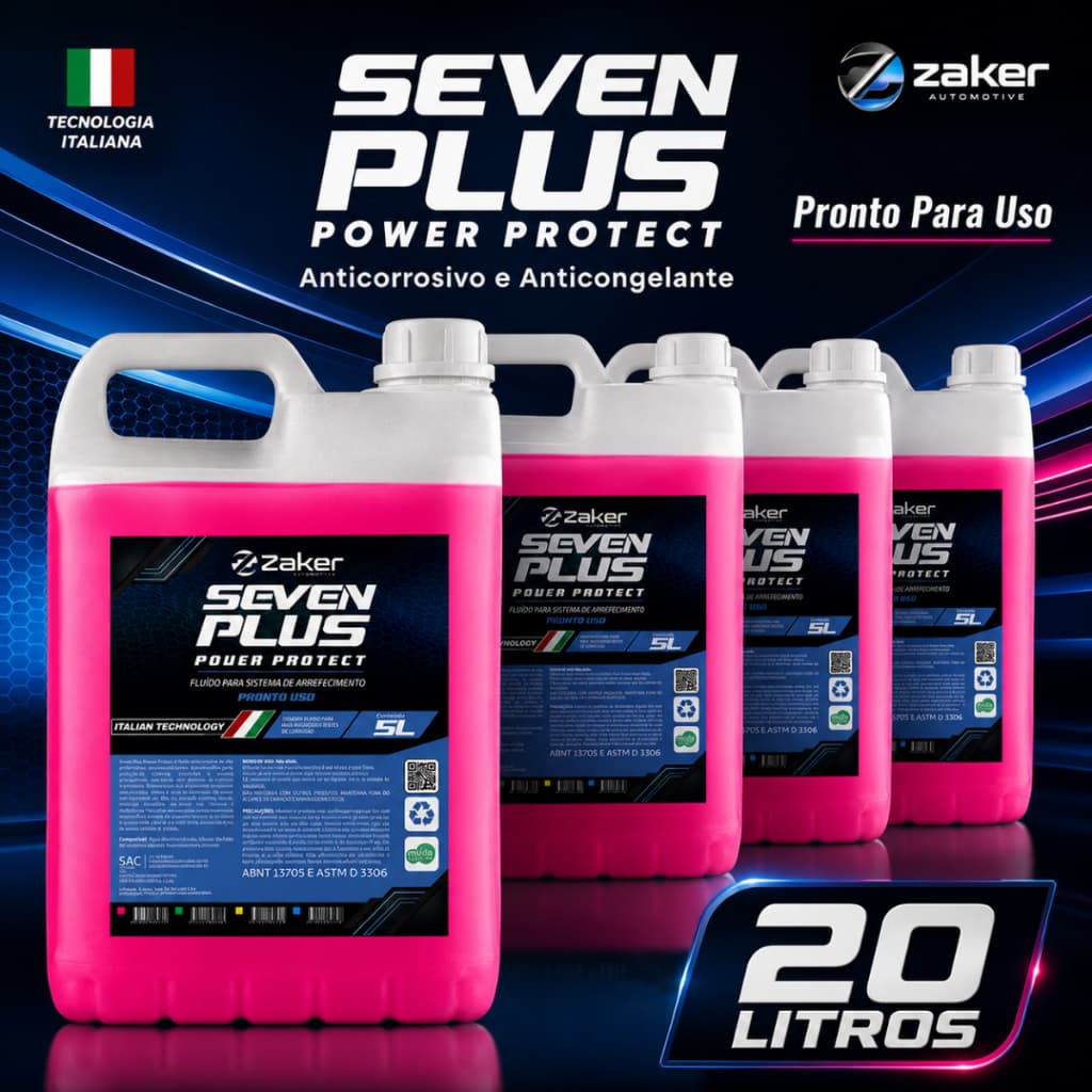 4 Unid Aditivo Anticorrosivo Rosa 20 Litros Zaker Seven Plus Pronto Uso Radiador