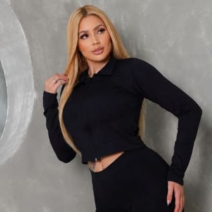 Jaqueta Esportiva slim Fit Feminina Blusa Frio zíper manga longa Casaco Casaquinho Academia