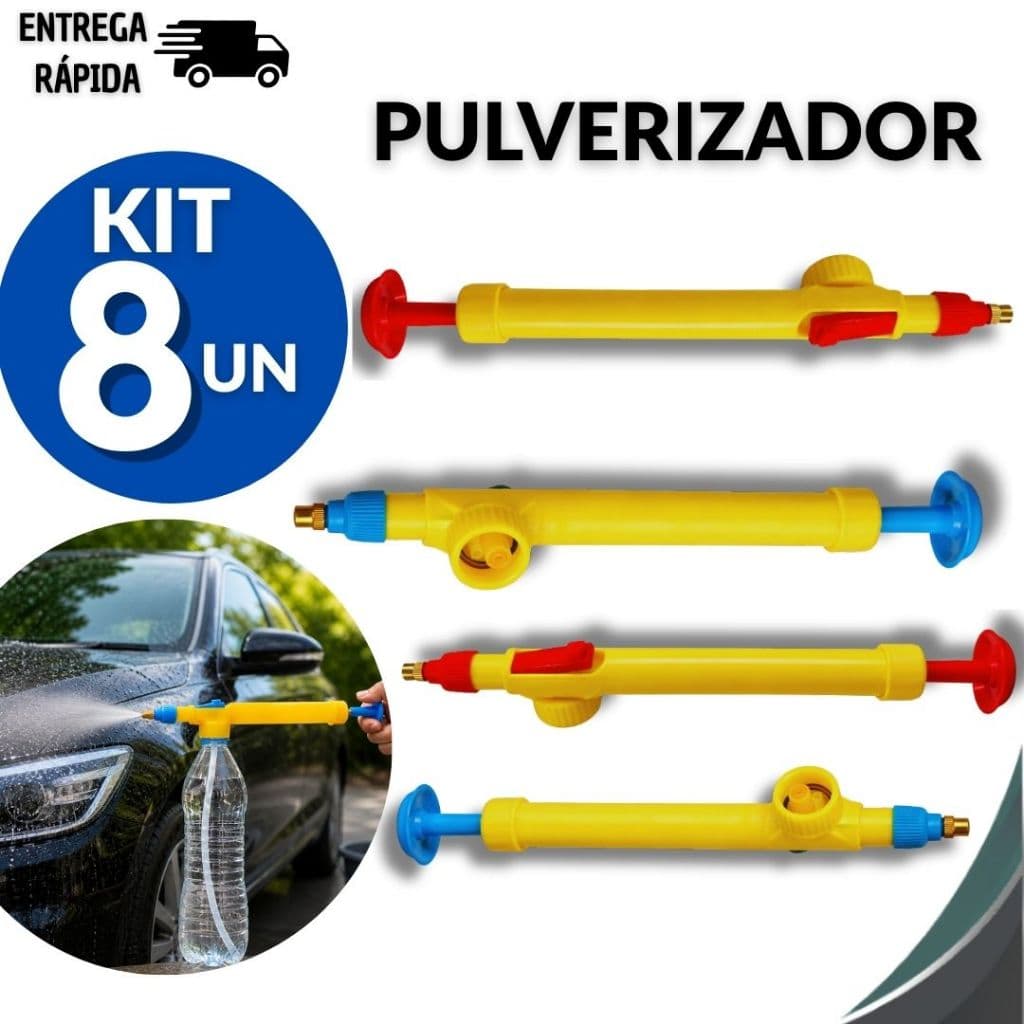Kit Spray Pulverizador Manual Borrifador Jardim Garrafa Pet Uso Plantas Casa