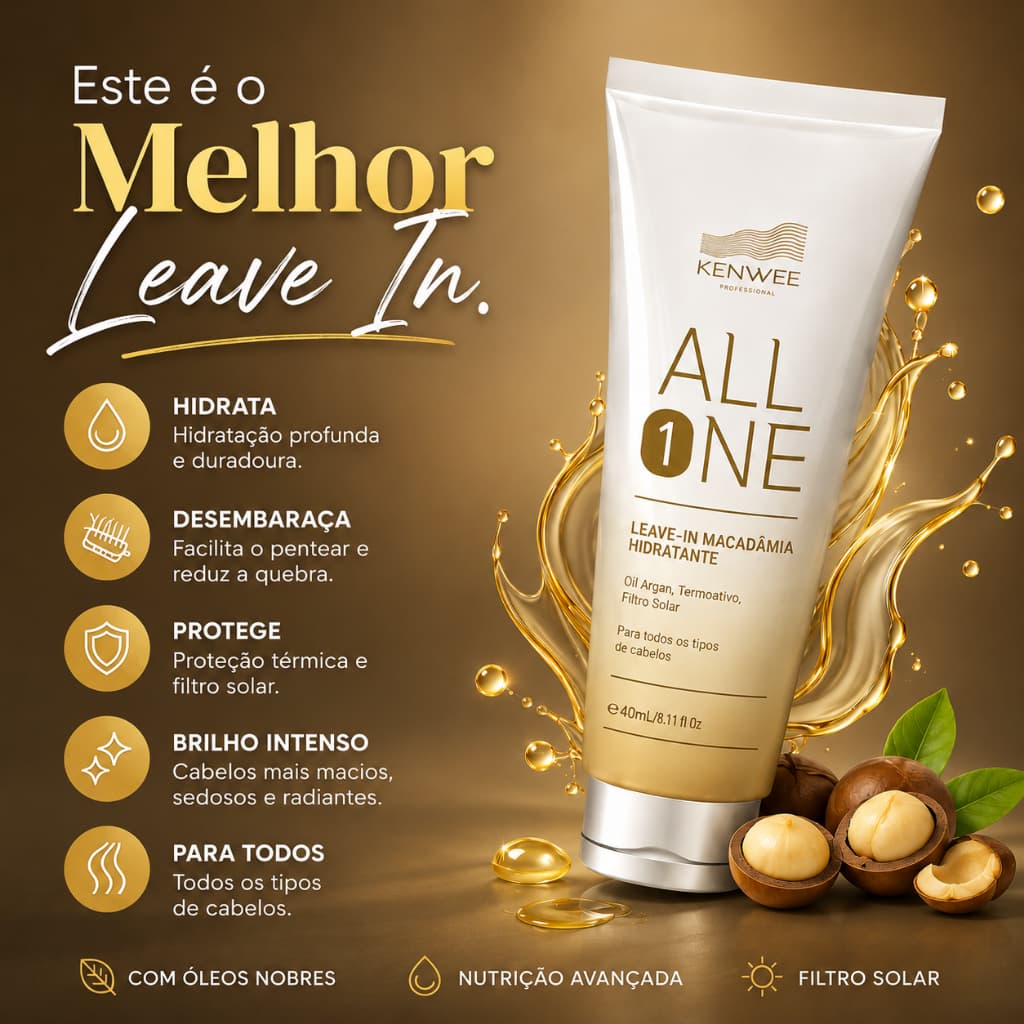 Leave In Finalizador e Proteção Capilar All One Kenwee 240g (Compre no Atacado c/ Desconto)