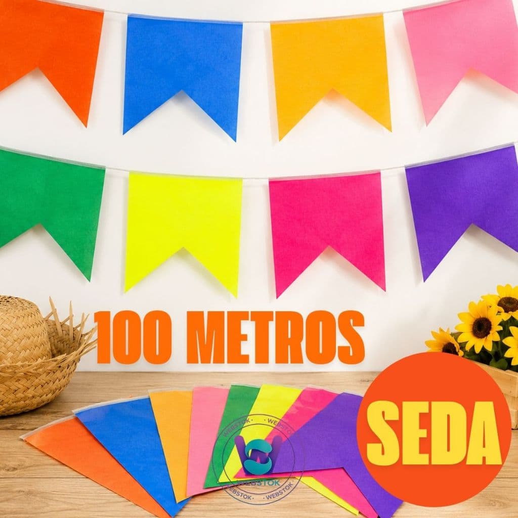 Bandeirinhas Junho Festa Junina  São João  Decoração Colorida Arraia Caipira Metros Varal