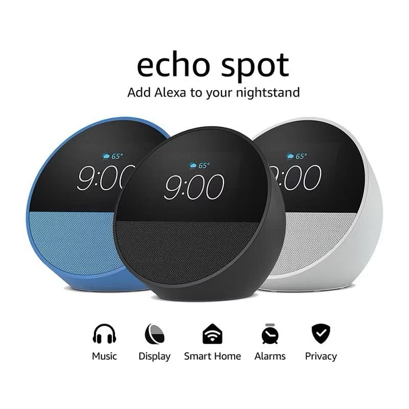 Echo Spot com Alexa integrada / dispertador inteligente - tela de 2,83