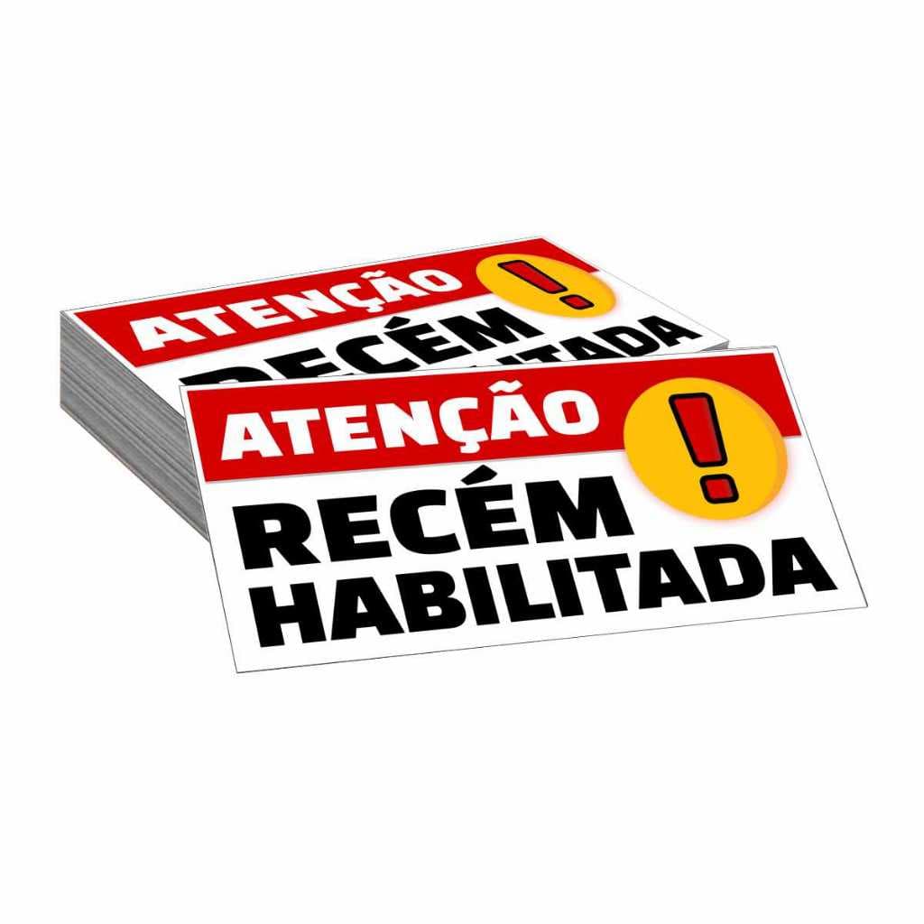 Adesivo Atenção Motorista Recém Carta Nova