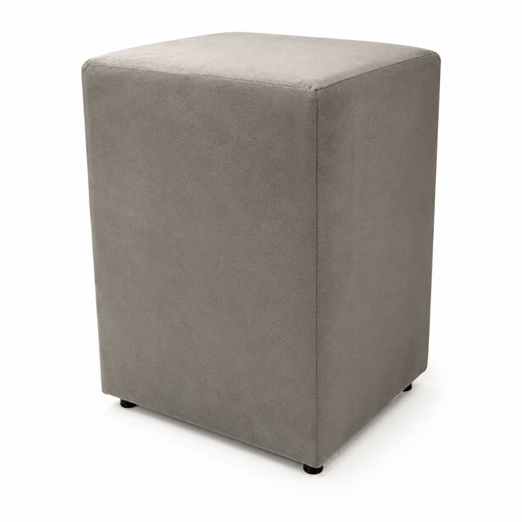 Puff Banquinho Assento Poltrona Quadrado - Decoração /Uso - 45x34x34 - Suporta até 120 Kg - Cinza