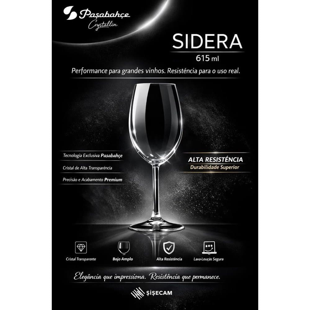 Jogo 6 Taças de Cristal 615ml