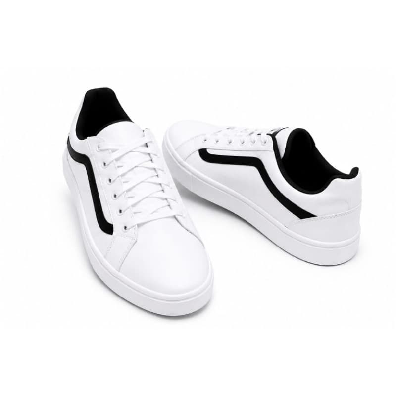 Tenis Casual Unisex nas cores Branco e Preto