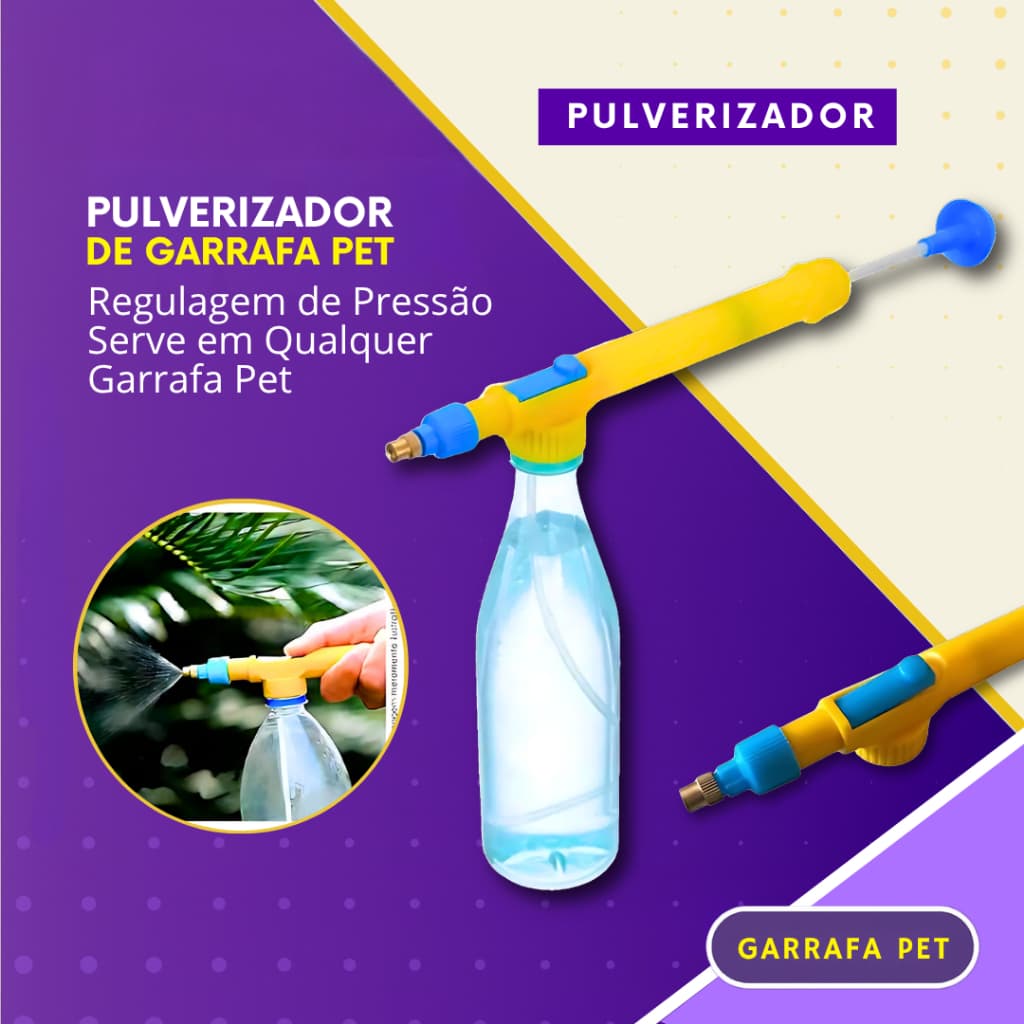 Pulverizador de Garrafa PET – Borrifador Manual Alta Pressão Regar Plantas Jardim