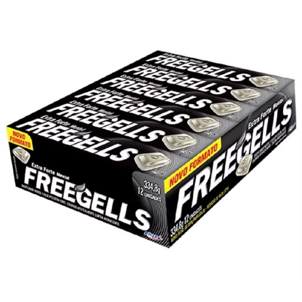 Drops Freegells tipo Halls Extra Forte - Caixa com 12 unidades