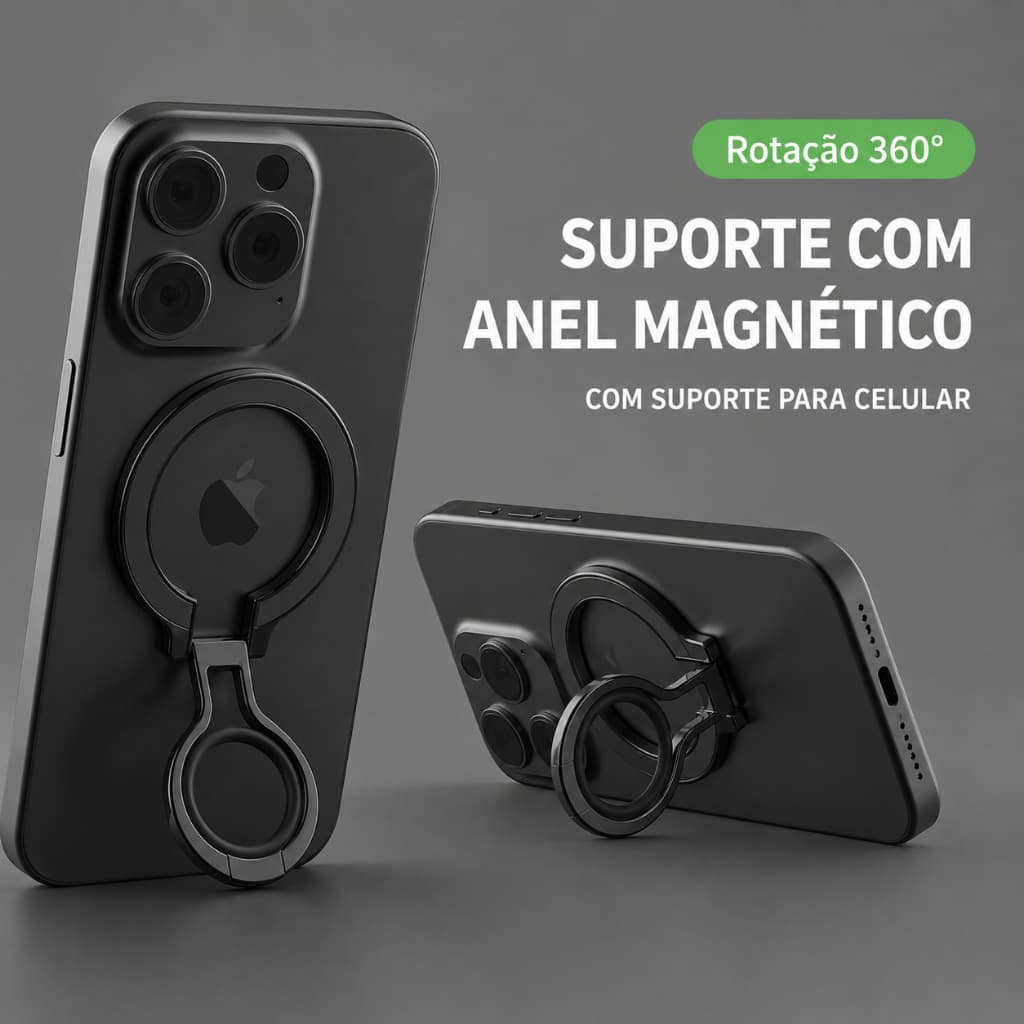 Suporte Magnético Para Celular Removível Com Rotação 360°