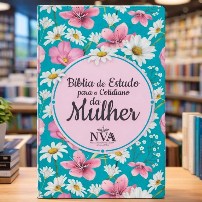Bíblia de Estudo Para o Cotidiano da Mulher | NVA | Letra Grande | Capa Dura | Margaridas