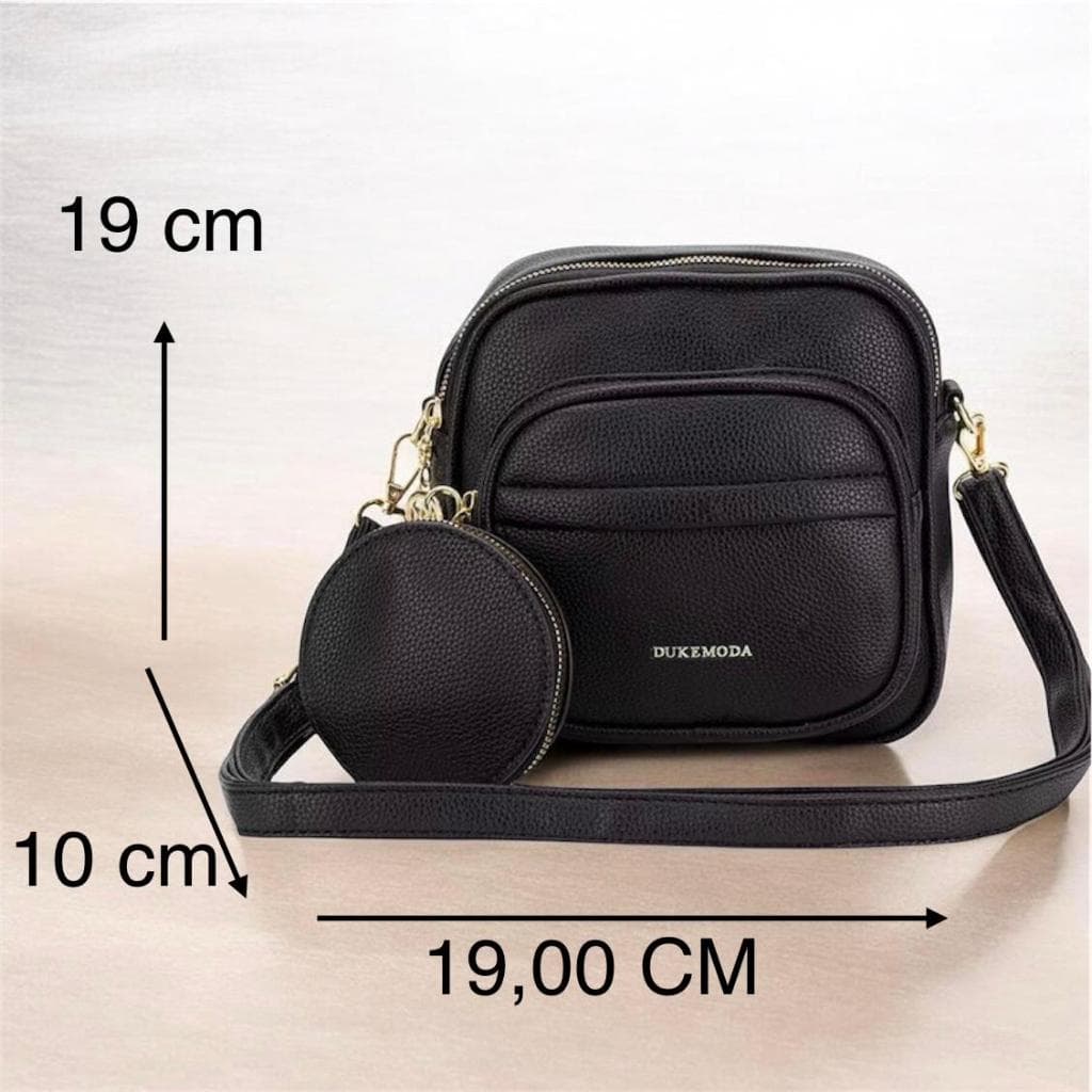 Bolsa transversal com porta moeda.