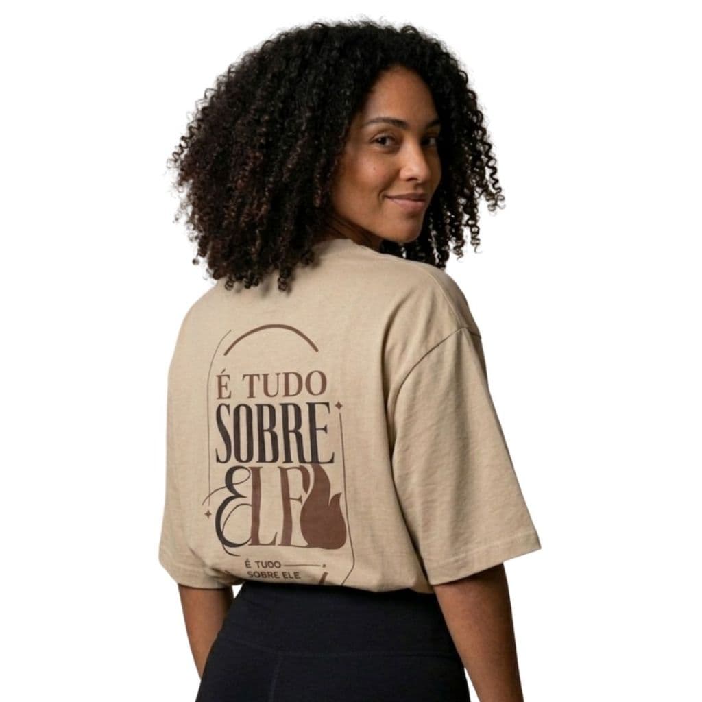 Camiseta Oversized Feminina Streetwear Moda Cristã Yeshua Estampada 100% Algodão
