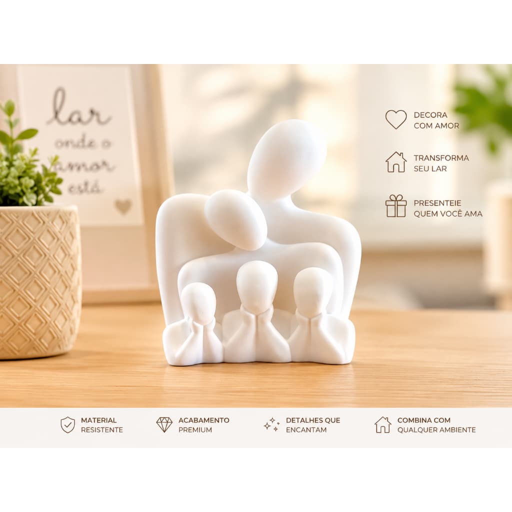 ✨ Escultura Decorativa Família Minimalista – 10cm ✨