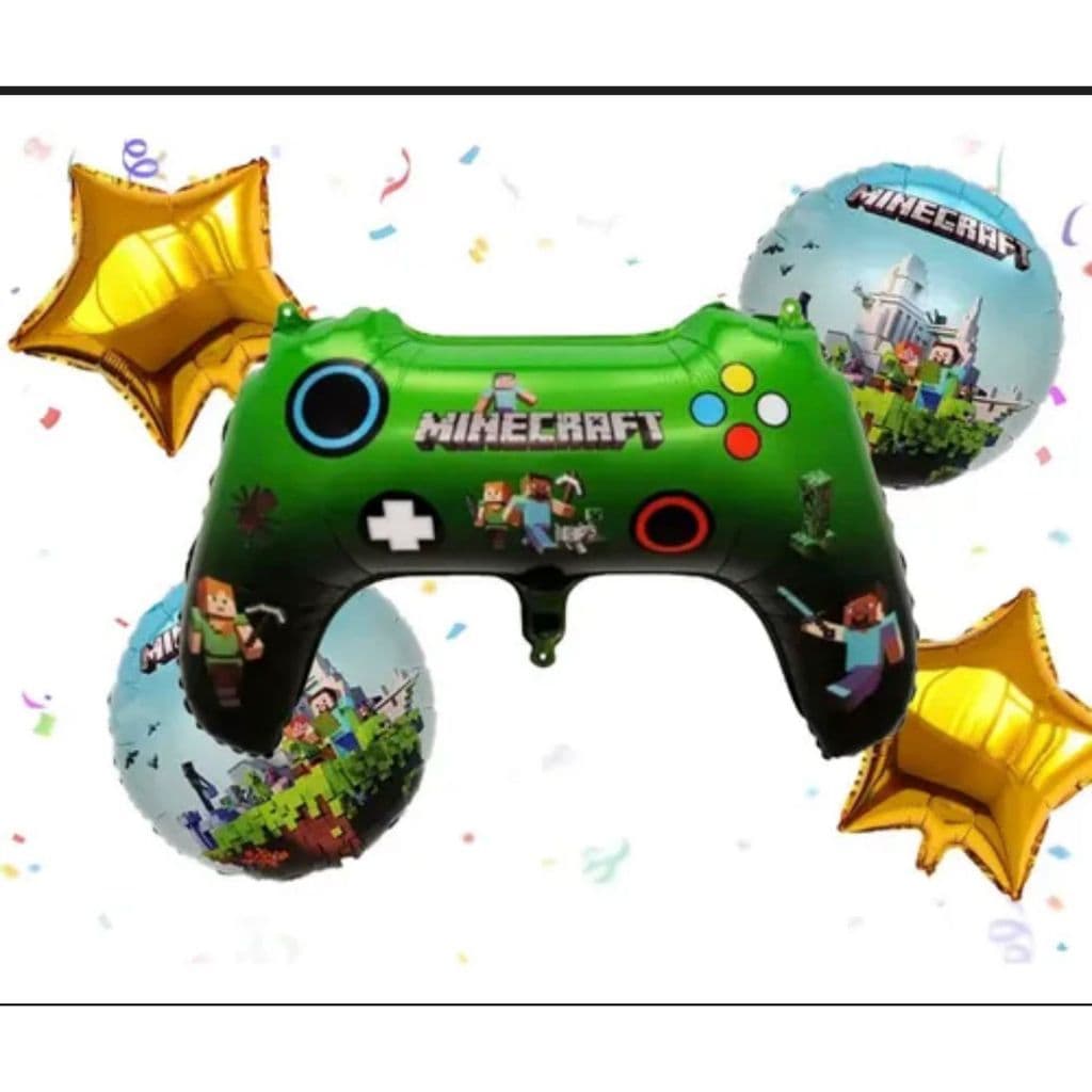 Kit 5PCS Balão Metalizado de game ideal para festa de aniversario Premium
