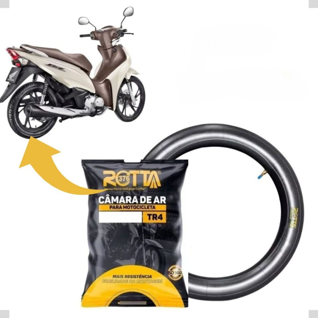 Câmara De Ar Trazeira Para Moto Aro 14 Biz/Pop 2.75-14